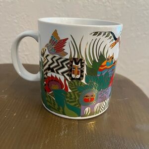 Laurel Burch Jungle Mug with Gold Accents, Vintage 1989 “Secret Garden”